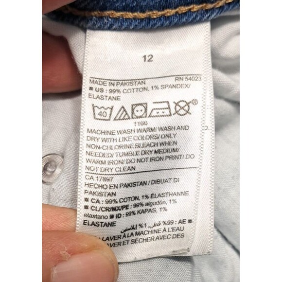 Old Navy Jeans Womens Sz 12 Wide Leg Denim Blue Stretch Extra High Rise - Picture 8 of 13